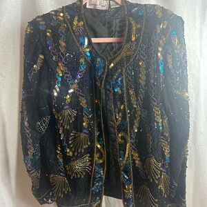 Vintage beaded and sequins blazer in large